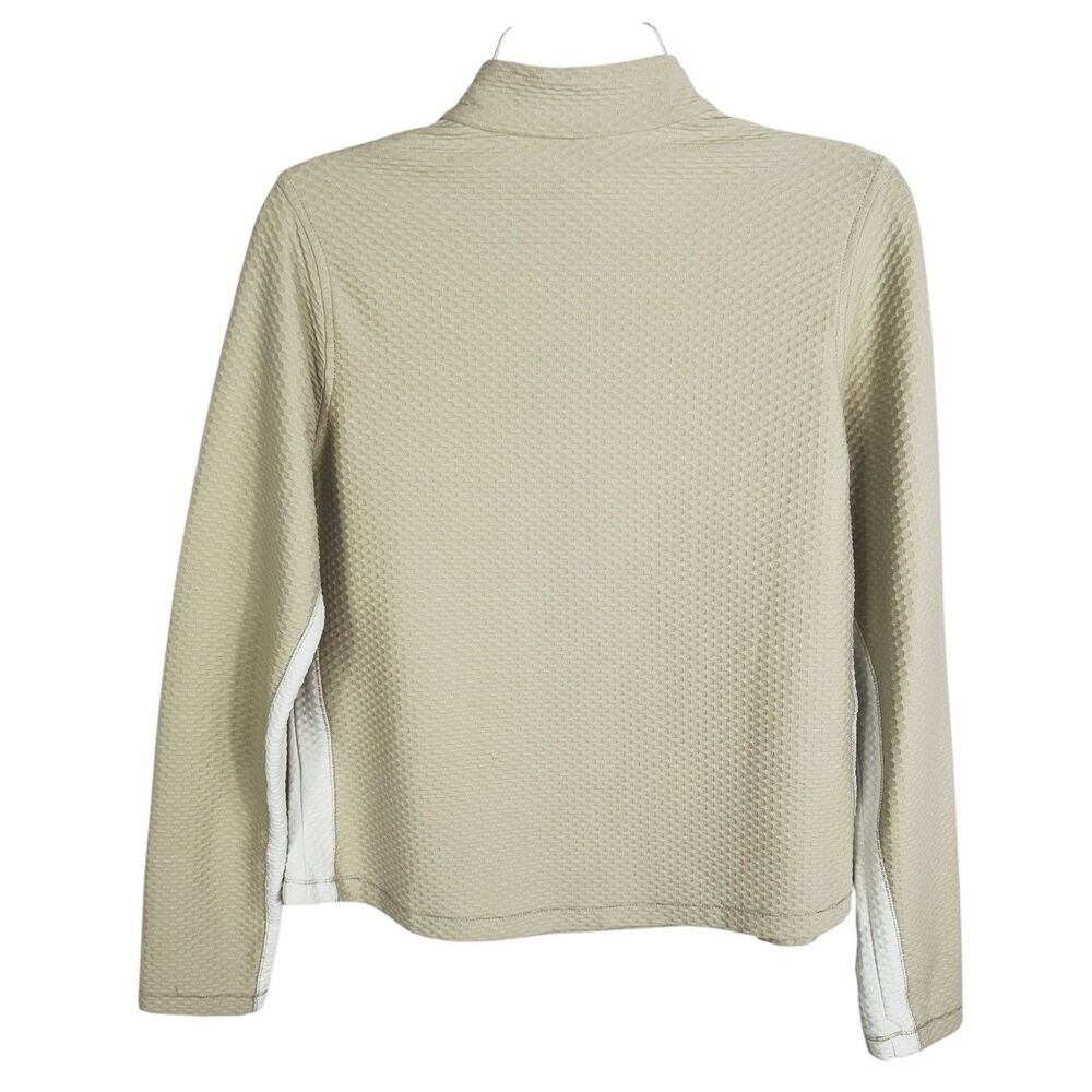 Tail Tech Golf Beige White Textured 1/4 Zip Long Sleeve Pullover Women’s Medium - Picture 2 of 10